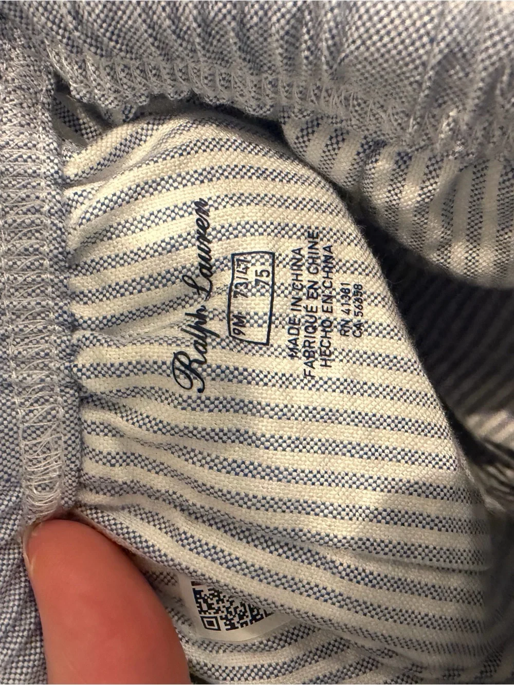 Ralph Lauren Light Blue Pull-On Cotton Kids Pants